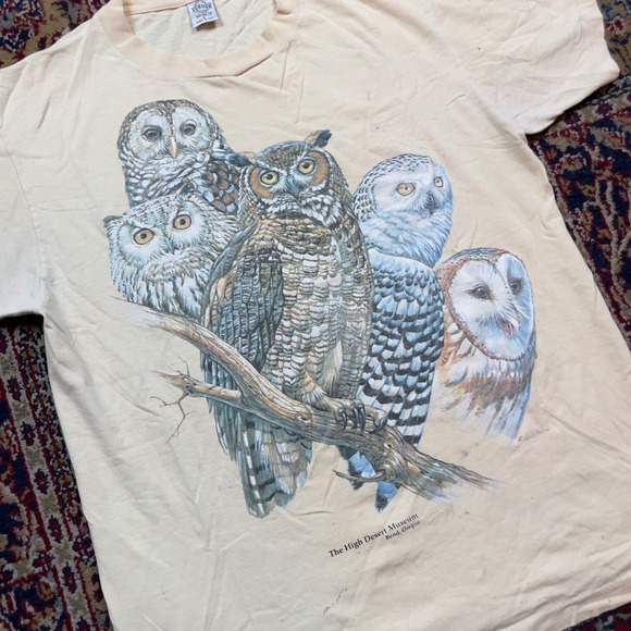 VTG 90s Turner Originals High Desert Museum Owl T-Shirt Large Single Stitch USA - Picture 2 of 7